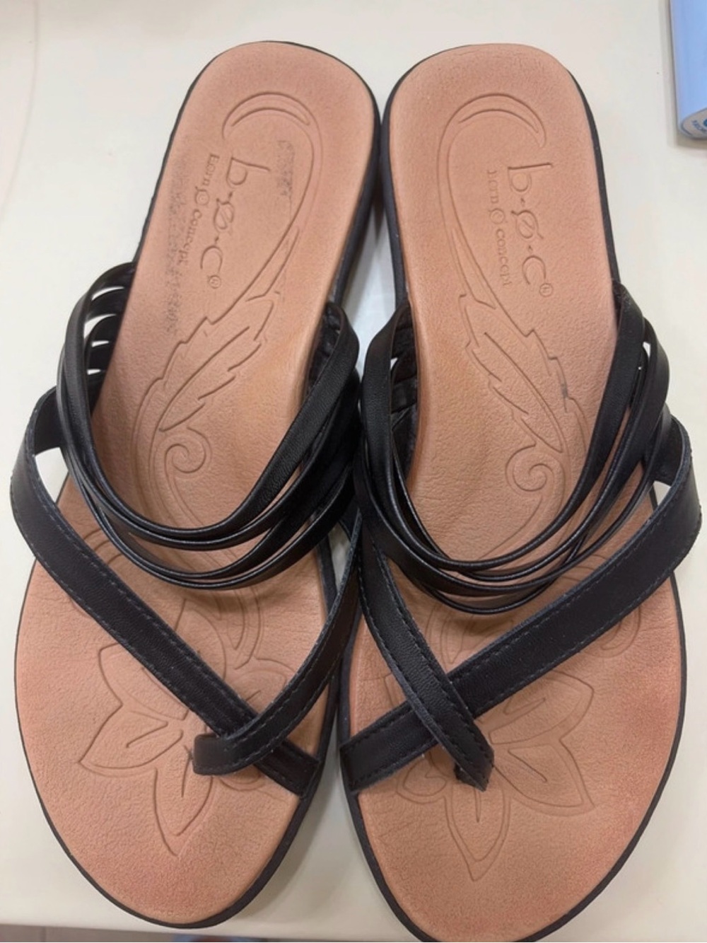 b.o.c. Black Multi-Strap Women's Slide Sandals